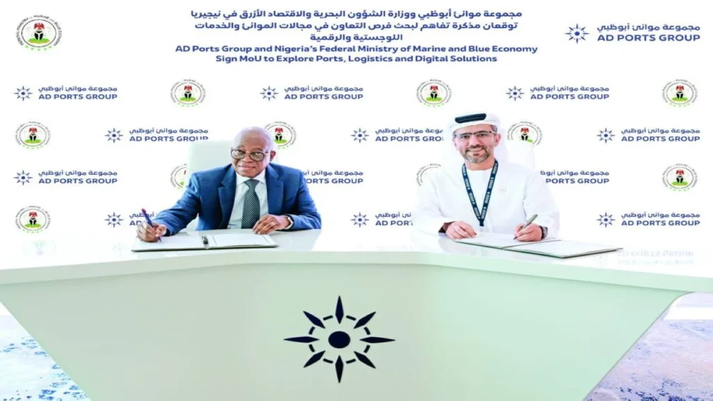 اتفاقية تعاون.. موانئ أبوظبي تبحث الاستثمار في الموانئ والاقتصاد الأزرق بنيجيريا